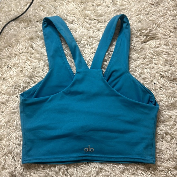 Alo Airbrush Real Bra Tank In blue splash size small - Picture 7 of 9